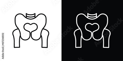 Pelvis icon in editable stroke. EPS 10 vector illustration.