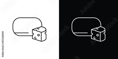 Parmesan icon in editable stroke. EPS 10 vector illustration.