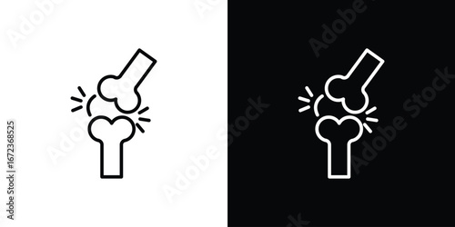 Osteoporosis icon in editable stroke. EPS 10 vector illustration.