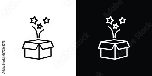 New product icon in editable stroke. EPS 10 vector illustration.