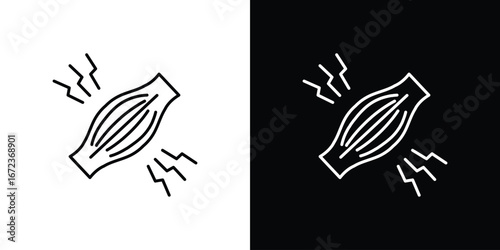 Myalgia icon in editable stroke. EPS 10 vector illustration.