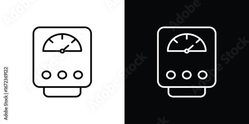 Meter icon in editable stroke. EPS 10 vector illustration.