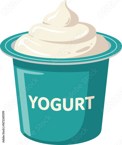Creamy yogurt cup delicious dairy dessert healthy food snack vector