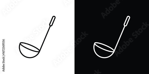Ladle icon in editable stroke. EPS 10 vector illustration.