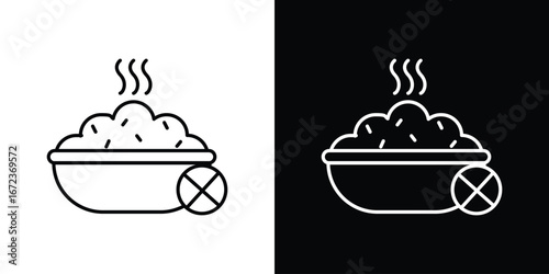 Lack of appsetite icon in editable stroke. EPS 10 vector illustration.