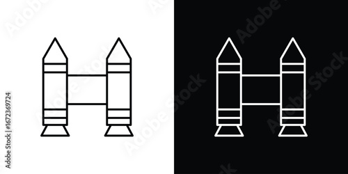Jetpack icon in editable stroke. EPS 10 vector illustration.