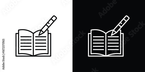 Homework icon in editable stroke. EPS 10 vector illustration.