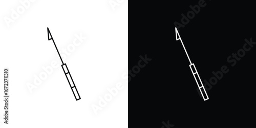 Harpoon icon in editable stroke. EPS 10 vector illustration.