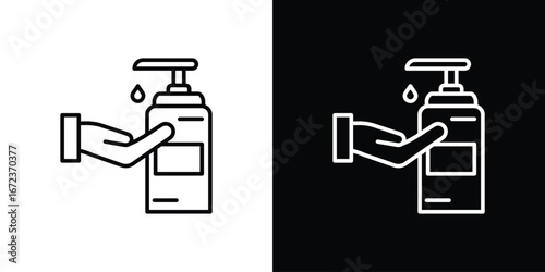 Hand wash icon in editable stroke. EPS 10 vector illustration.