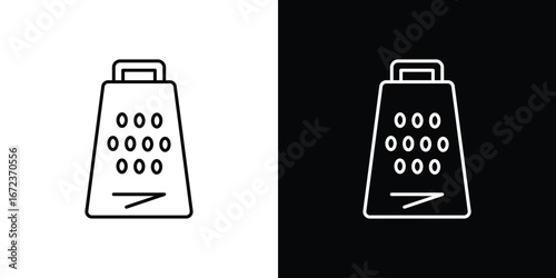 Grater icon in editable stroke. EPS 10 vector illustration.