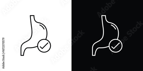 Good digestion icon in editable stroke. EPS 10 vector illustration.
