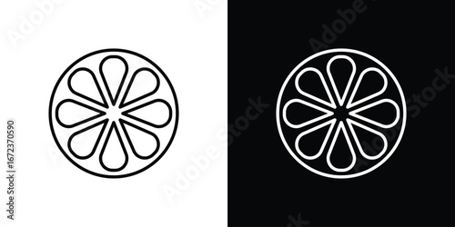 Grapefruit icon in editable stroke. EPS 10 vector illustration.