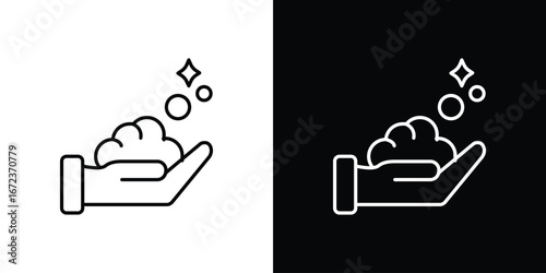 Foam icon in editable stroke. EPS 10 vector illustration.