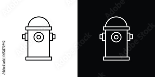 Fire hydrant icon in editable stroke. EPS 10 vector illustration.