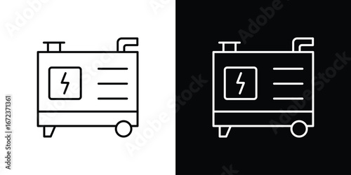 Electric generator icon in editable stroke. EPS 10 vector illustration.
