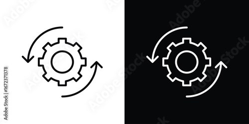 Efficiency icon in editable stroke. EPS 10 vector illustration.