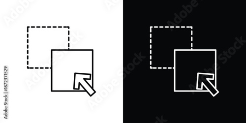 Drag and drop icon in editable stroke. EPS 10 vector illustration.