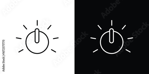 Dimmer icon in editable stroke. EPS 10 vector illustration.