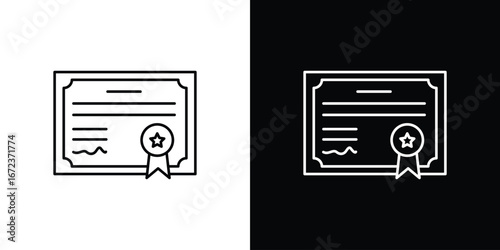 Diploma icon in editable stroke. EPS 10 vector illustration.