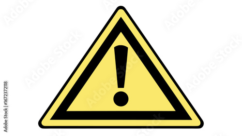 Yellow triangle warning sign with exclamation mark