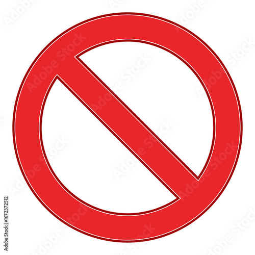 Red prohibition symbol with a diagonal line