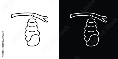 Cocoon icon in editable stroke. EPS 10 vector illustration.