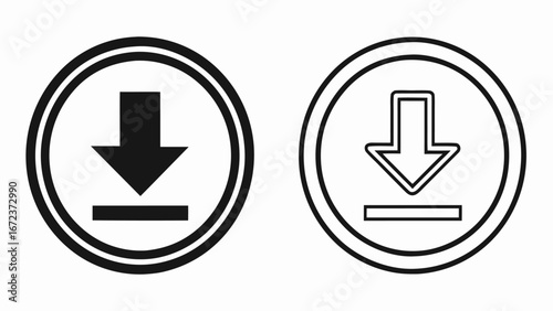 Download icons with solid and outline styles