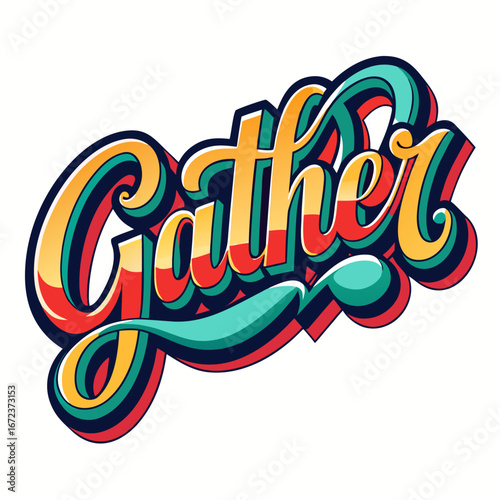Bold typography design for the word gather