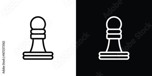 Chess pawn icon in editable stroke. EPS 10 vector illustration.