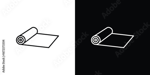 Carpet roll icon in editable stroke. EPS 10 vector illustration.