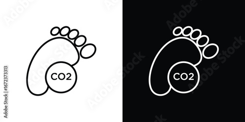 Carbon footprint icon in editable stroke. EPS 10 vector illustration.
