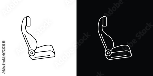 Car seat icon in editable stroke. EPS 10 vector illustration.