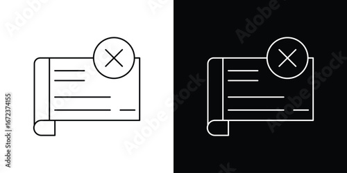 Bounced check icon in editable stroke. EPS 10 vector illustration.