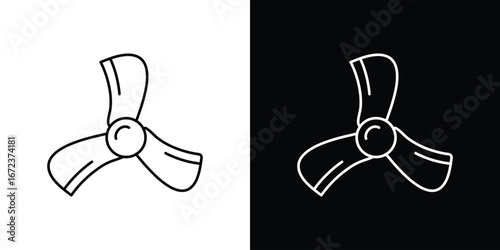Boat screw icon in editable stroke. EPS 10 vector illustration.