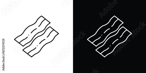 Bacon icon in editable stroke. EPS 10 vector illustration.