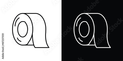 Adhesive tape icon in editable stroke. EPS 10 vector illustration.
