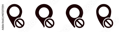 Four identical pin location symbols, each featuring a crossed circle, aligned horizontally in a row.