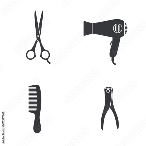 Grooming Tools Displayed on Plain Background - Studio Shot