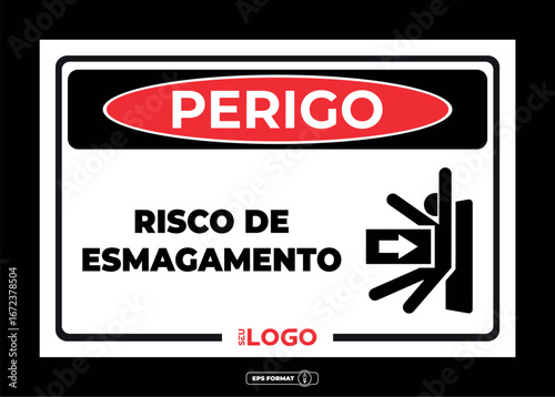 Placa informativa e de segurança