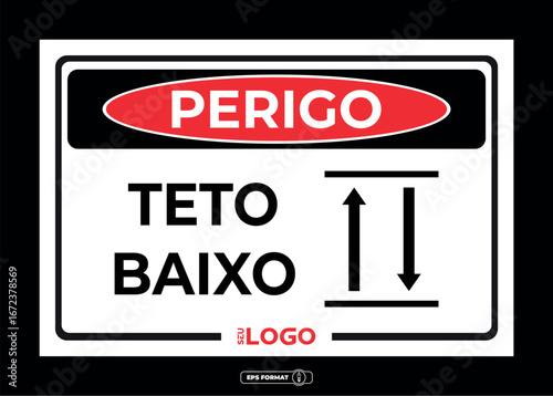 Placa informativa e de segurança