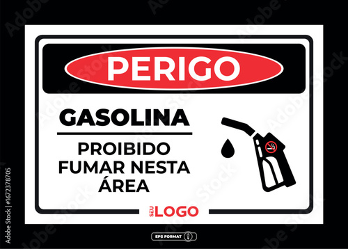 Placa informativa e de segurança