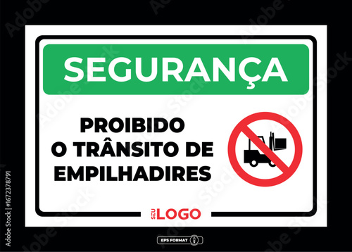 Placa informativa e de segurança
