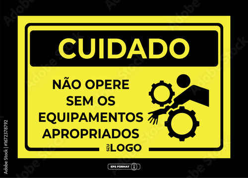 Placa informativa e de segurança