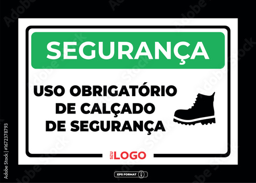 Placa informativa e de segurança