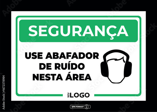 Placa informativa e de segurança