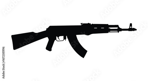 assault rifle isolated on white