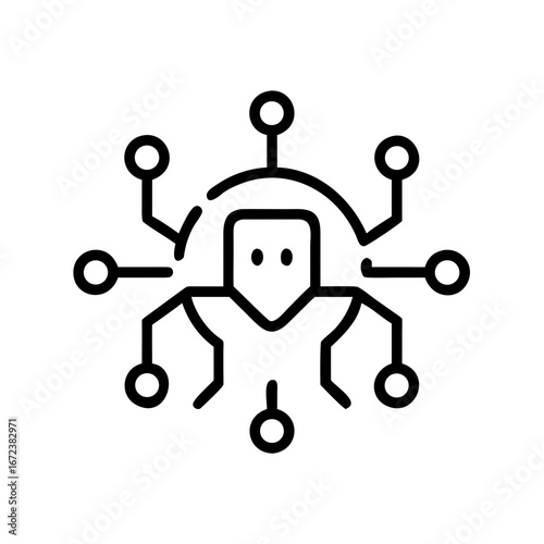 AI Ethics Icon for Artificial Intelligence, Technology, and Responsibility