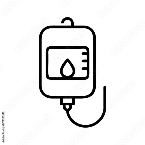 Blood Bag Icon Donation Medical Healthcare Emergency Lifesaving Illustration