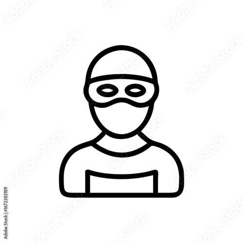Burglar Icon Theft Security Crime Protection Alert Risk Illustration