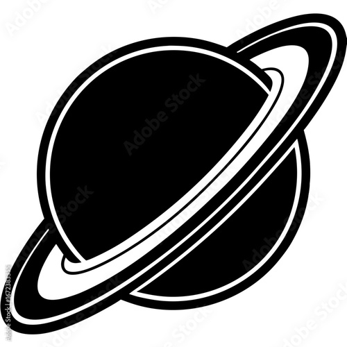 Planet Saturn Icon Silhouette